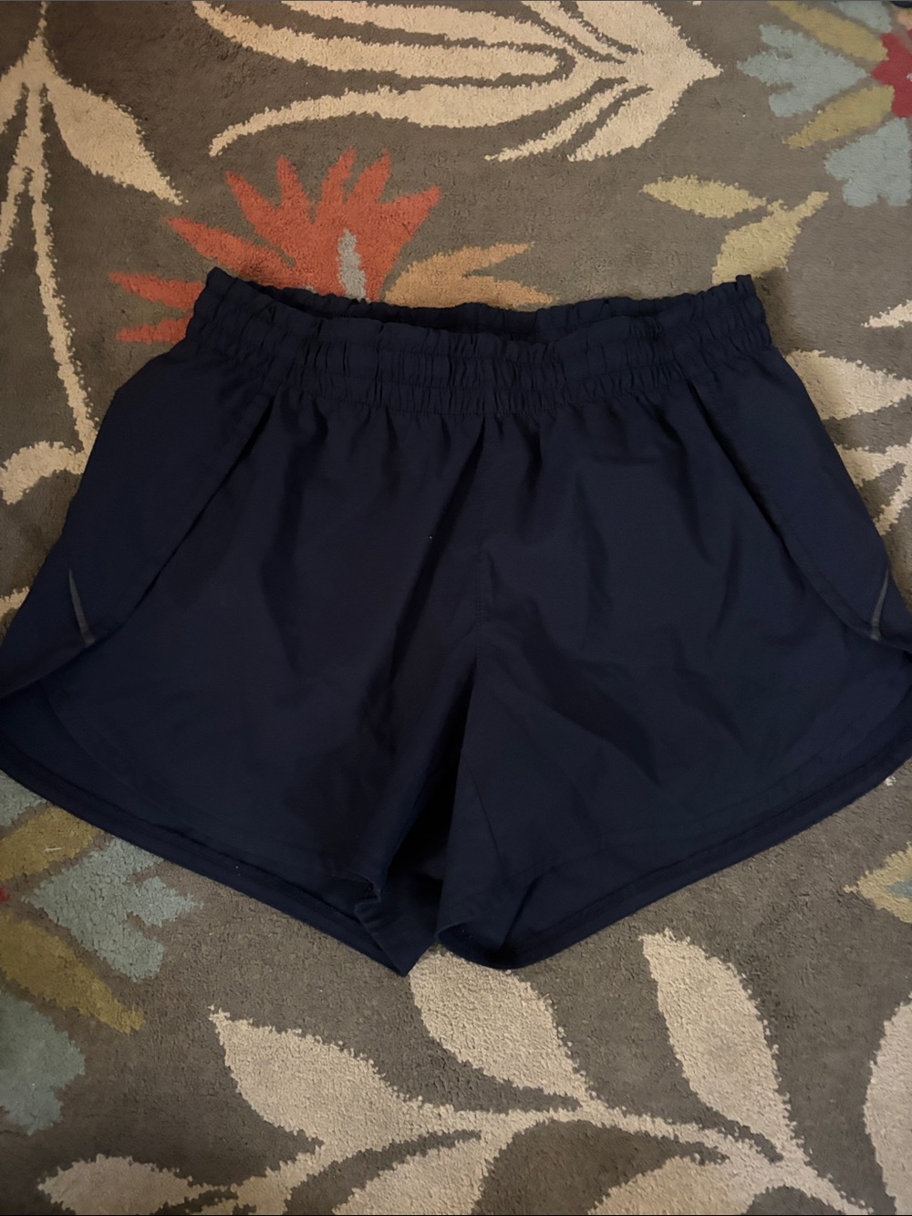 Athleta Navy Elastic-Waist Athletic Shorts